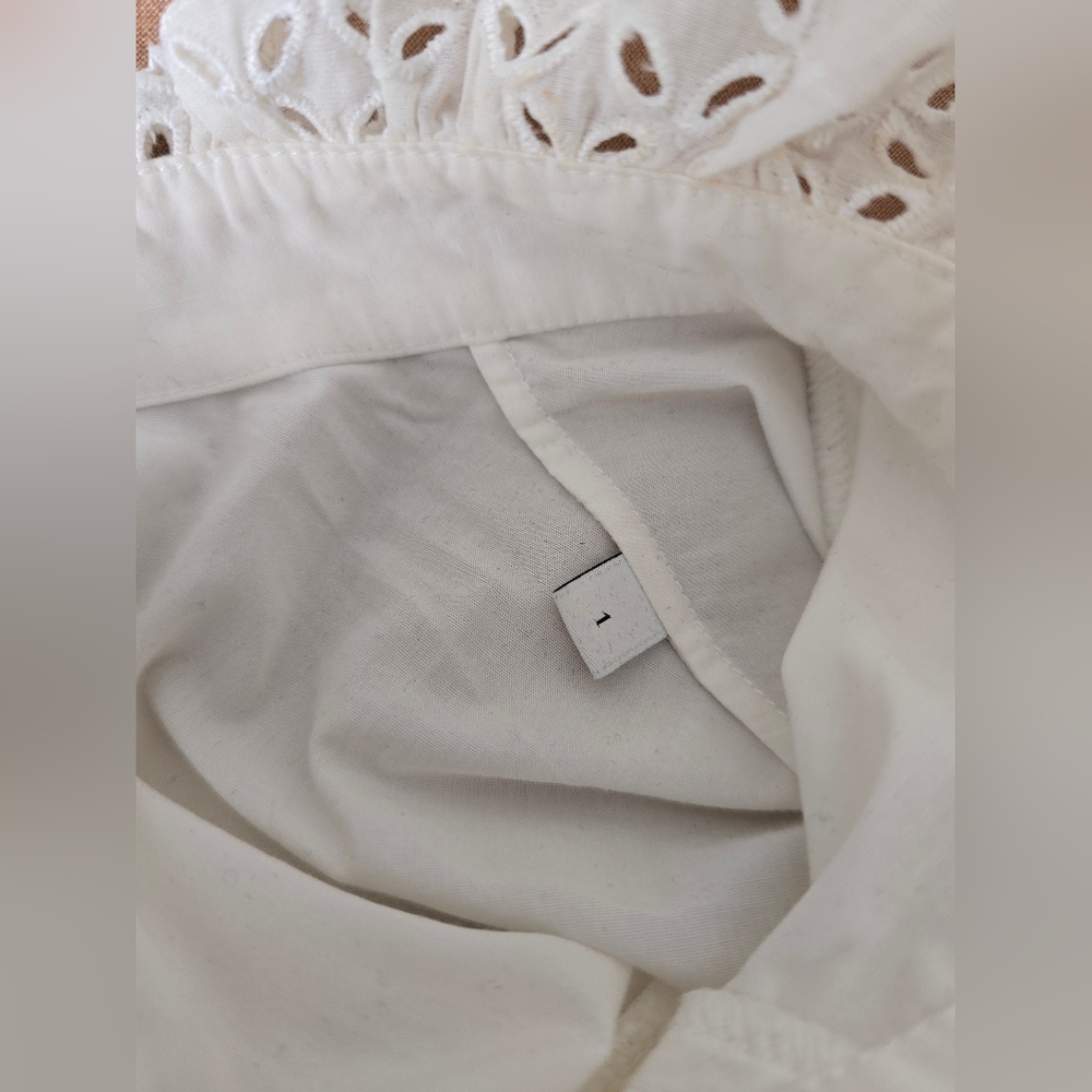 Sandro Paris White Ruffled Blouse, Size Small - Picture 8 of 8